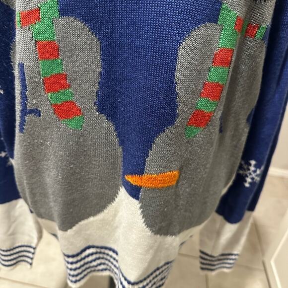 Tipsy Elves Snowman Nose Thief Ugly Christmas Sweater – Fun Holiday - Picture 7 of 10